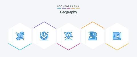 Geo Graphy 25 Blue icon pack including city. hotel. planet. mark. pin vector