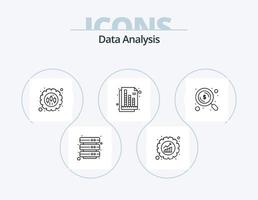 Data Analysis Line Icon Pack 5 Icon Design. cloud network. profile. security. network. seo vector