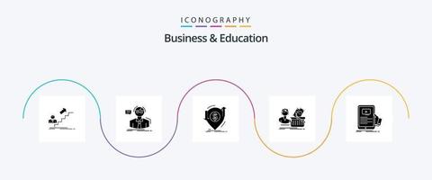 paquete de iconos de glifo 5 de negocios y educación que incluye cesta. salario. maestro. transferir. dinero vector