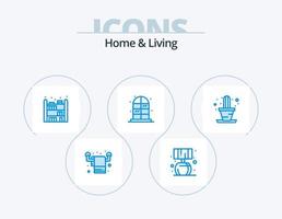 Home And Living Blue Icon Pack 5 Icon Design. . plant. living. house. cabinet vector