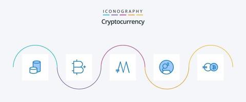 paquete de iconos de criptomoneda azul 5 que incluye moneda eb. cripto. más. moneda. moneda criptográfica vector