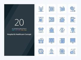 20 Hospital  Healthcare Concept Blue Color icon for presentation vector