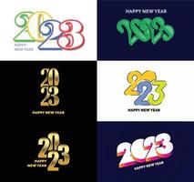 Big Collection of 2023 Happy New Year symbols Cover of business diary for 2023 with wishes vector