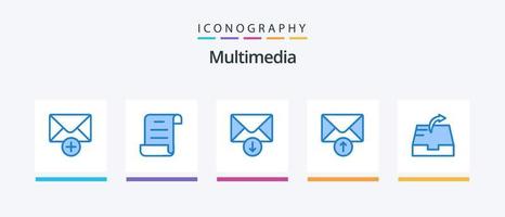 Multimedia Blue 5 Icon Pack Including . send. send. mail. Creative Icons Design vector