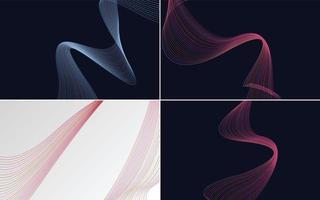 Our set of 4 vector line backgrounds adds a modern touch