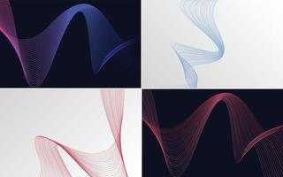 Collection of geometric minimal lines pattern set vector