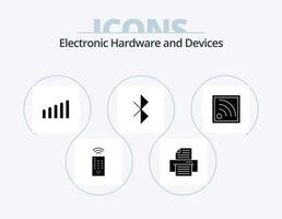 diseño de iconos del paquete de iconos de glifo de dispositivos 5. . Bluetooth. . señal vector