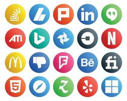 20 Social Media Icon Pack Including dislike netflix hangouts driver uber vector