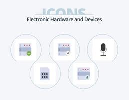 Devices Flat Icon Pack 5 Icon Design. microphone. broadcast. database. audio. edit vector