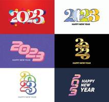 Big Collection of 2023 Happy New Year symbols Cover of business diary for 2023 with wishes vector