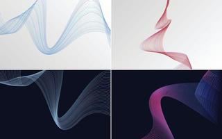 Collection of geometric minimal lines pattern set vector