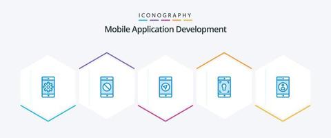 Mobile Application Development 25 Blue icon pack including mobile application. application. message. screen. mobile vector