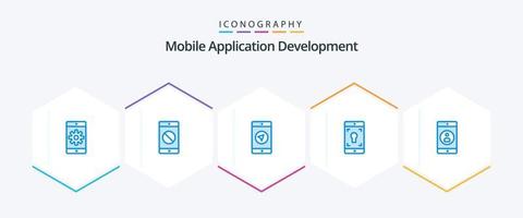 Mobile Application Development 25 Blue icon pack including mobile application. application. message. screen. mobile vector