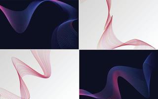 Collection of geometric minimal lines pattern set vector