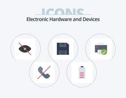 Devices Flat Icon Pack 5 Icon Design. devices. computers. half. save. diskette vector