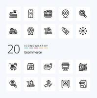 20 Ecommerce Line icon Pack like time online ecommerce store shop vector