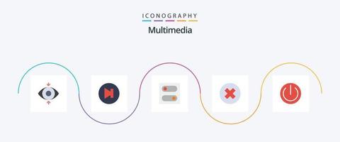 paquete de iconos de 5 planos multimedia que incluye . palanca. fuerza. eliminar vector