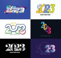 gran conjunto de 2023 feliz año nuevo diseño de texto de logotipo plantilla de diseño de número 2023 vector