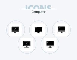 paquete de iconos de glifos de computadora 5 diseño de iconos. . vector