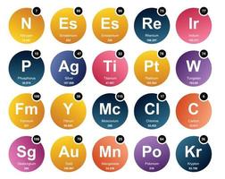 20 Preiodic table of the elements Icon Pack Design vector