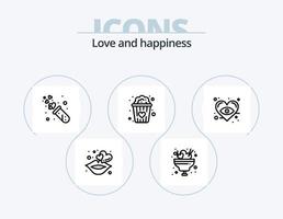 paquete de iconos de línea de amor 5 diseño de iconos. . flores amar. ramo. fiesta vector