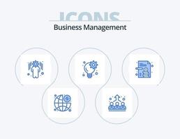 Business Management Blue Icon Pack 5 Icon Design. business report. business. business. gear. business vector