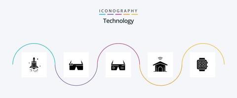 paquete de iconos de glifo 5 de tecnología que incluye electrónica. elegante. computadora. hogar. Google vector