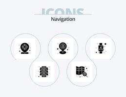 paquete de iconos de glifos de navegación 5 diseño de iconos. elegante. navegador. objetivo. ubicación. alfiler vector