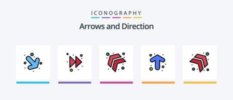 Arrow Line Filled 5 Icon Pack Including . down left. left. arrow. Creative Icons Design vector