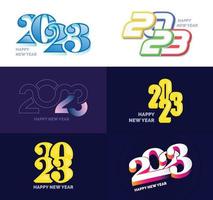 Big Set of 2023 Happy New Year logo text design 2023 number design template vector