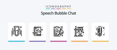 paquete de iconos de la línea de chat 5 que incluye . conversación. mensajería. charlar. nuevo. diseño de iconos creativos vector