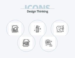 Design Thinking Line Icon Pack 5 Icon Design. vectors. illustration. document. design. connector vector