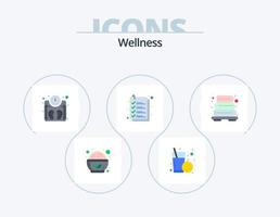 Wellness Flat Icon Pack 5 Icon Design. heating. file. machine. list. check vector