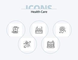 paquete de iconos de línea de cuidado de la salud 5 diseño de iconos. marca de verificación. mano. salud. donación. sangre vector