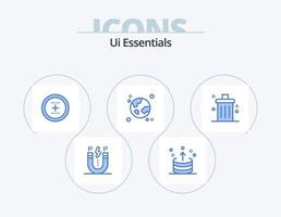 Ui Essentials Blue Icon Pack 5 Icon Design. global. browser. ui. round. interface vector