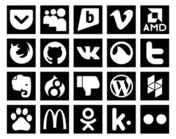 20 Social Media Icon Pack Including cms dislike github drupal tweet vector