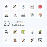 20 Graphic Designer Flat Color icon Pack like gardening idea font graphic design vector