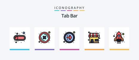 Tab Bar Line Filled 5 Icon Pack Including . toggle switch. send. on. design element. Creative Icons Design vector