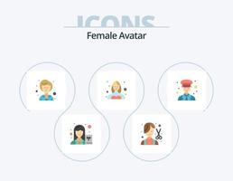 avatar femenino flat icon pack 5 diseño de iconos. femenino. perfil. aseo. femenino. avatar vector