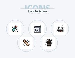 Back To School Line Filled Icon Pack 5 Icon Design. football. american. back to school. school. bag vector