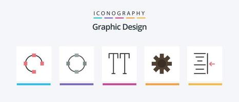 paquete de iconos planos de diseño 5 que incluye. texto. texto. sangrar. diseño de iconos creativos vector