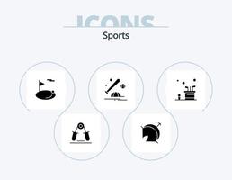 paquete de iconos de glifos deportivos 5 diseño de iconos. murciélago. béisbol. punto. deporte. agujero vector