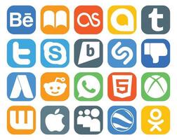 20 Social Media Icon Pack Including wattpad html chat whatsapp adwords vector