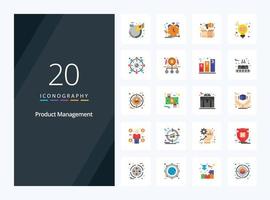 20 Product Management Flat Color icon for presentation vector