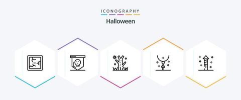 Halloween 25 Line icon pack including holiday. fireworks. holiday. necklace. halloween vector