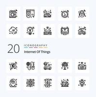 20 Internet Of Things Line icon Pack like camera router worldwide modem router vector