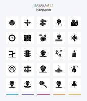Creative Navigation 25 Glyph Solid Black icon pack  Such As world. navigation. index. map. location vector