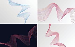 Set of 4 vector line backgrounds to add visual interest to your designs