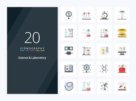 20 Science Flat Color icon for presentation vector