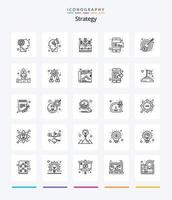 Creative Strategy 25 OutLine icon pack  Such As money. dollar. bag. coin. grow vector